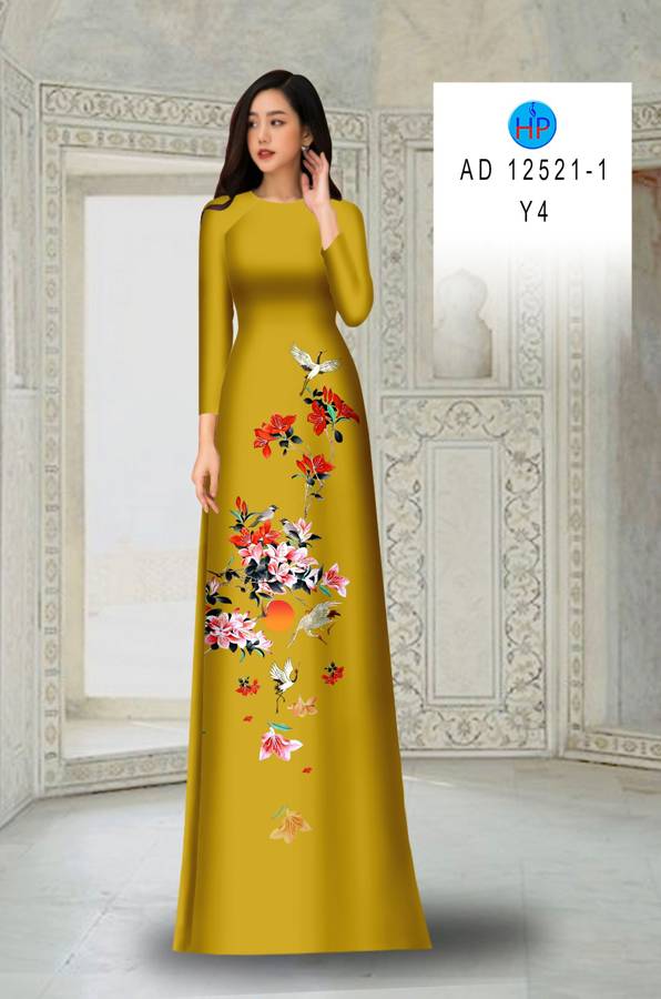 Vải Áo Dài Hoa In 3D AD 12521 15